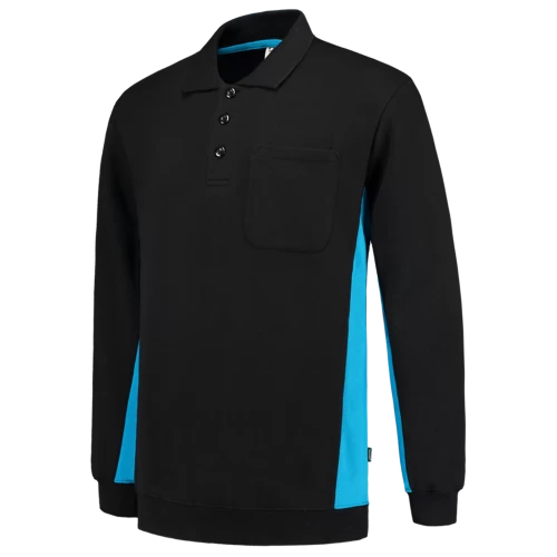 Tricorp polosweater 302001 bicolor black-turqouise