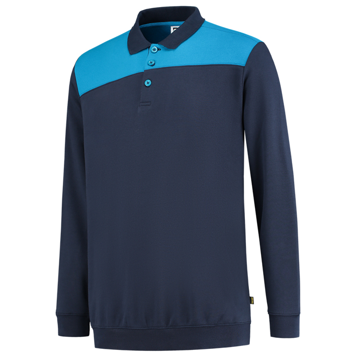 Tricrop polosweater bicolor 302004 ink/turq.