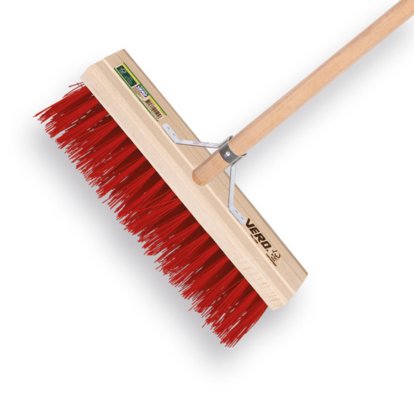 Bezems Vero rood met steel