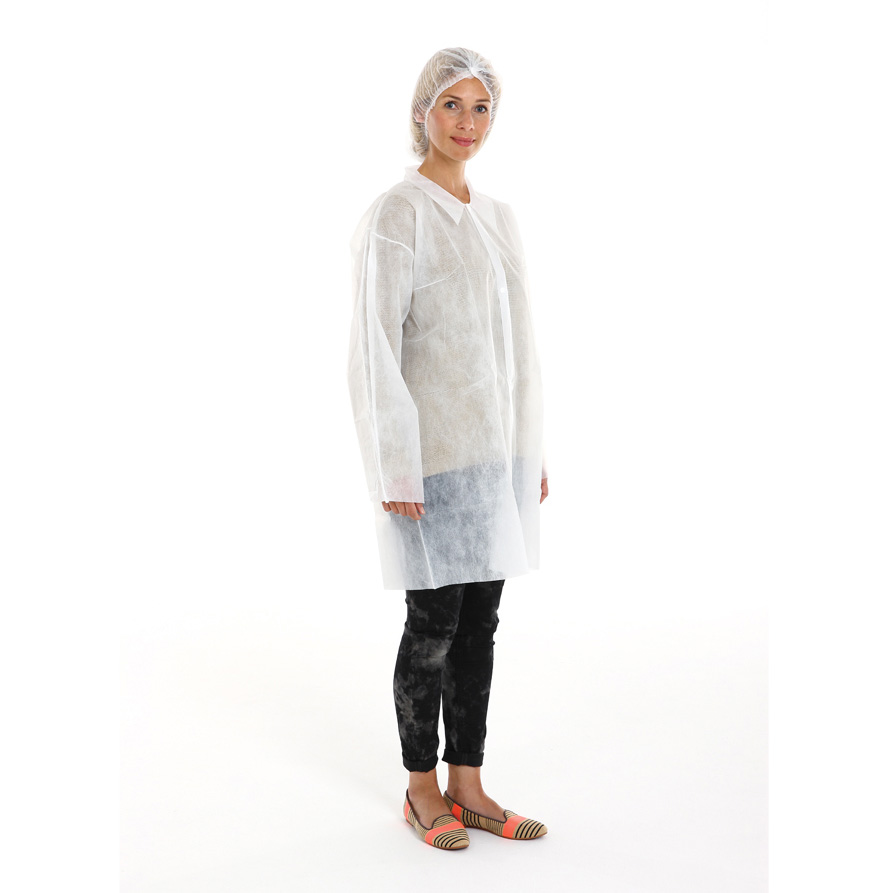 CMT disposable bezoekersjas wit