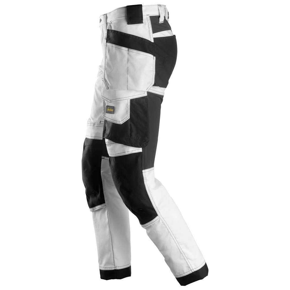 Snickers werkbroek 6241 white-black (met holsterpockets)