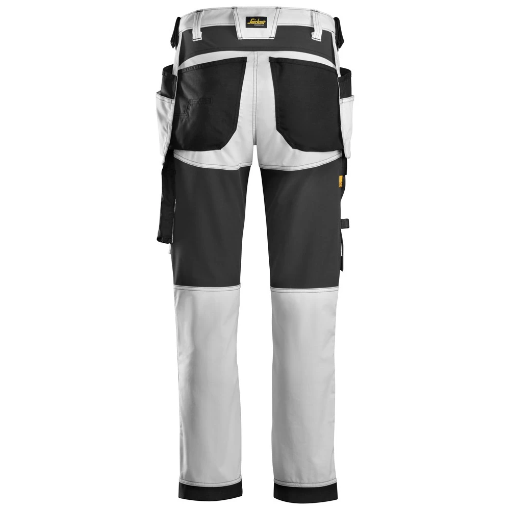 Snickers werkbroek 6241 white-black (met holsterpockets)