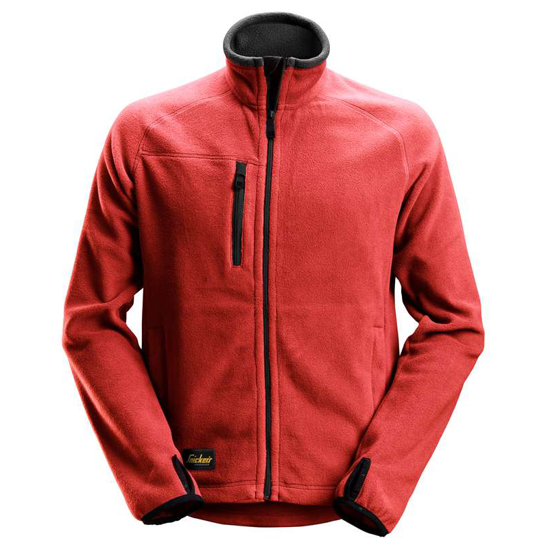Snickers fleecevest 8022 chili red-black