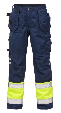 Fristads werkbroek 2029 geel-blauw high visibility (met holsterpockets)