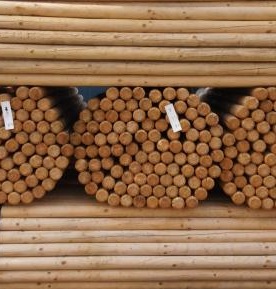 Palen cilindrisch gefreesd (gepunt en behandeld)