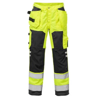 Fristads werkbroek 2025 geel-zwart high visibility (met holsterpockets)