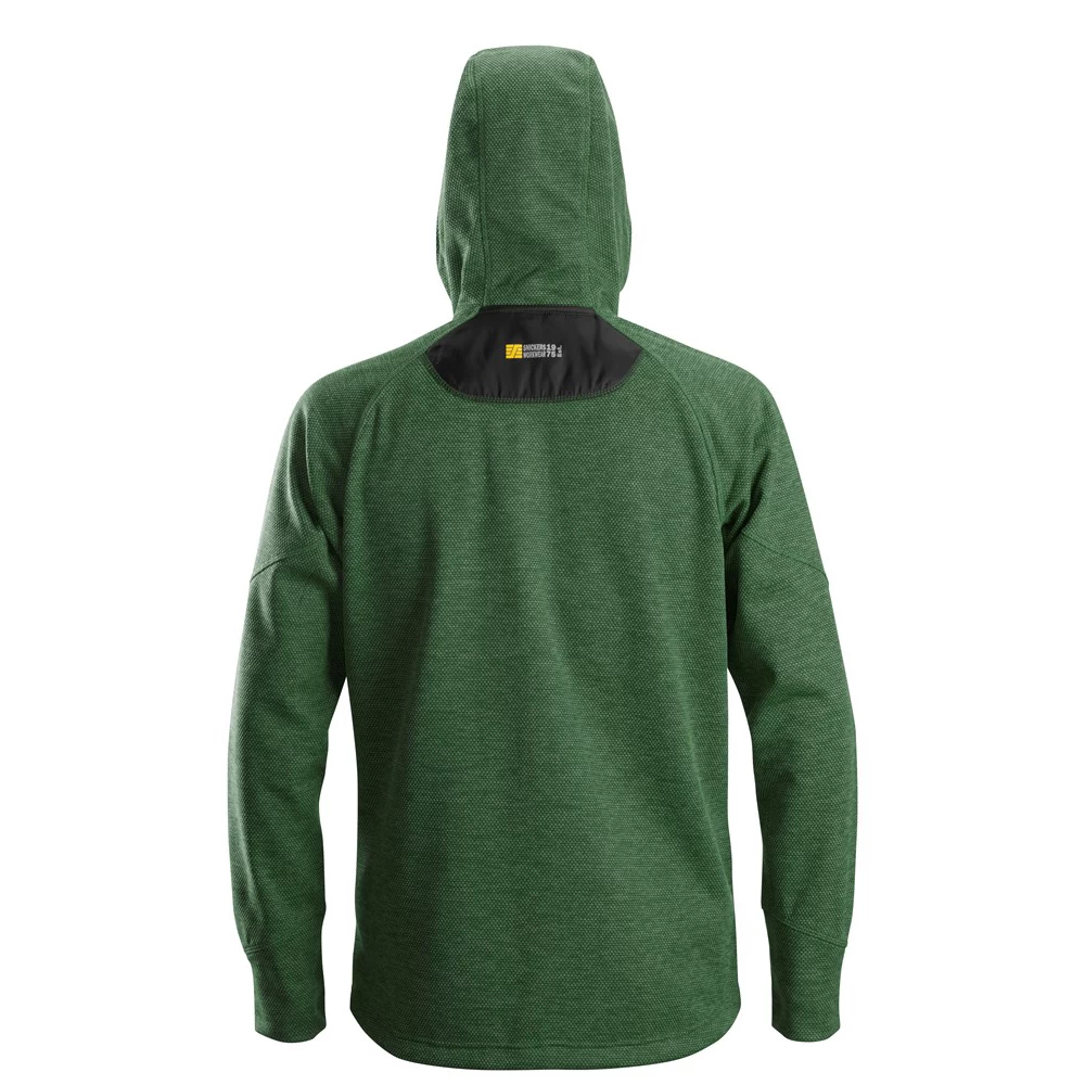 Snickers fleece hoodie 8041 forest green (met rits)