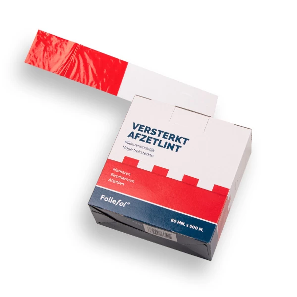Afzetband rood/wit dispenserdoos