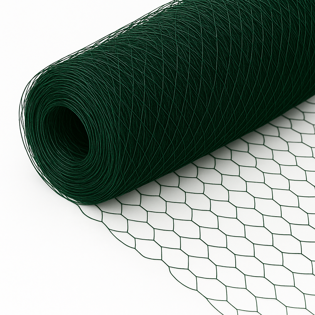 Gaas zeskant vlechtwerk groen (maas 13mm)