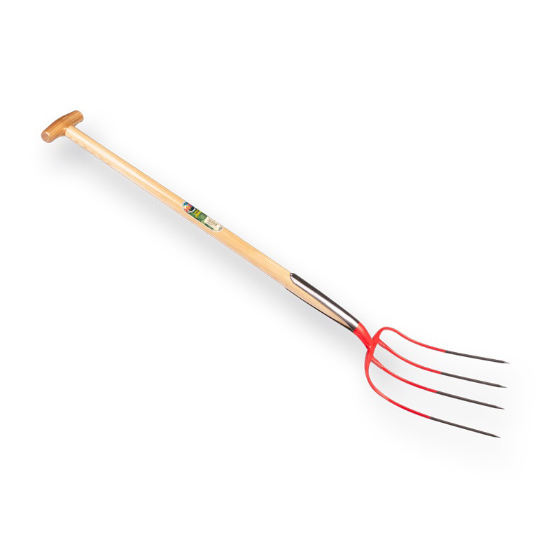 Offner mestvork 4tnd rood+stift+T-steel 90cm (met veerdul en steel)